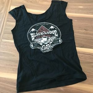 Twin Peaks Black Lodge Coffee Capped Sleeve Tee M